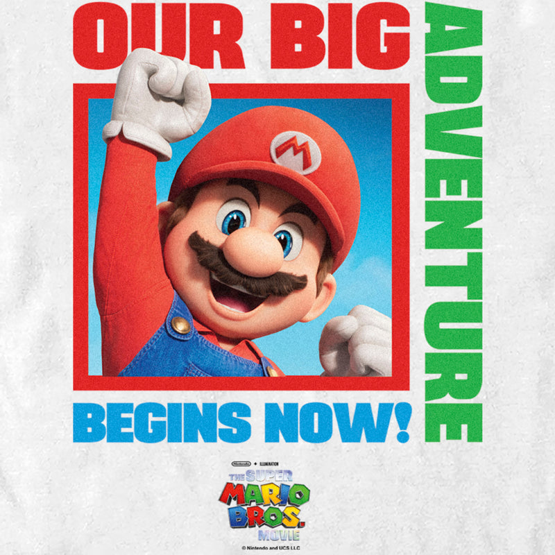 Men's The Super Mario Bros. Movie Mario Our Big Adventure Begins Now T-Shirt