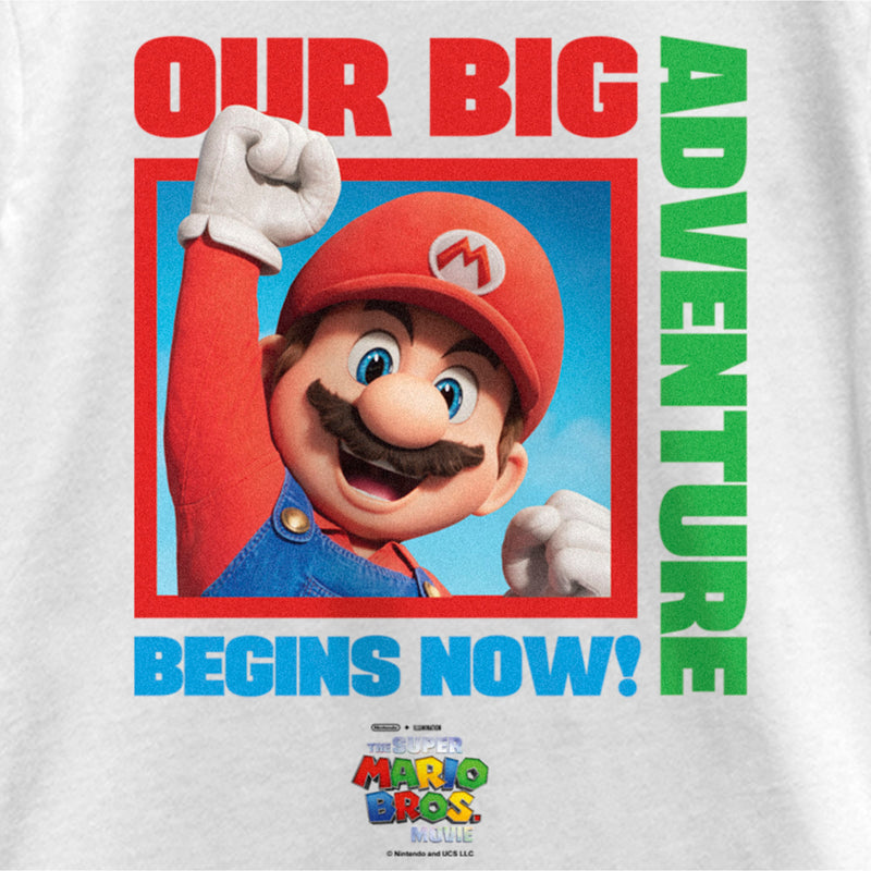 Girl's The Super Mario Bros. Movie Mario Our Big Adventure Begins Now T-Shirt