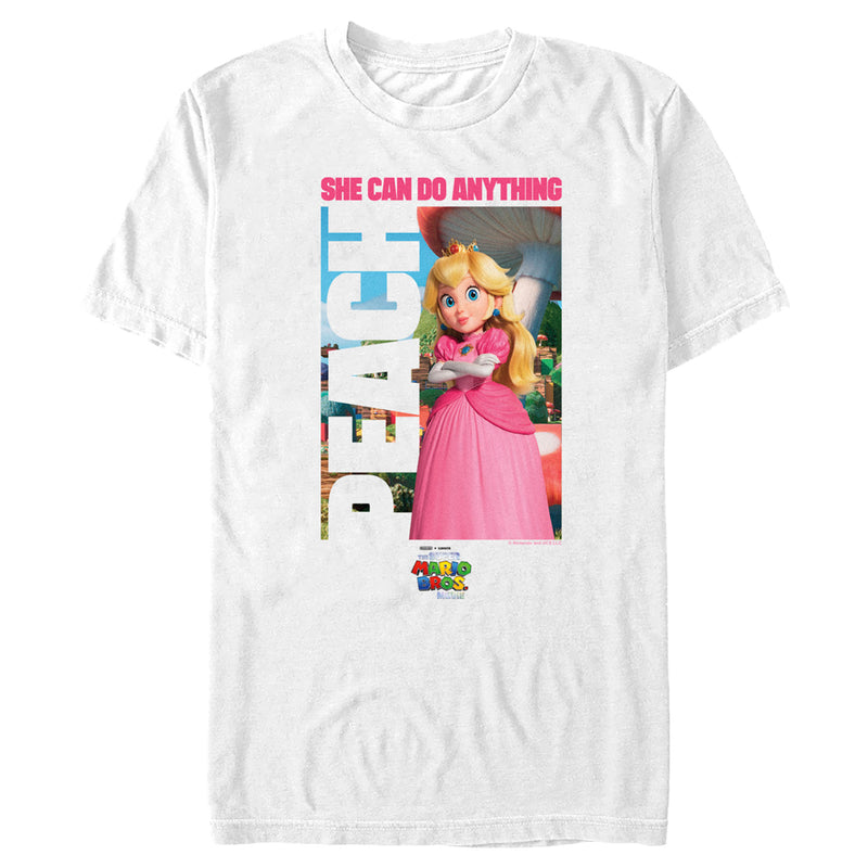 Men's The Super Mario Bros. Movie Peach She Can Do Anything Poster T-Shirt