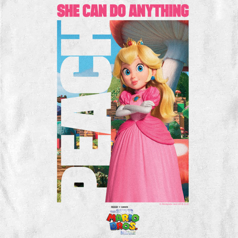 Men's The Super Mario Bros. Movie Peach She Can Do Anything Poster T-Shirt