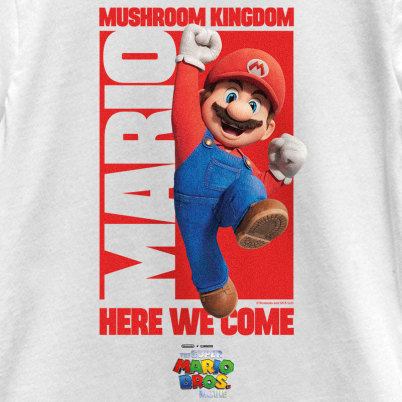 Girl's The Super Mario Bros. Movie Mario Mushroom Kingdom Here We Come T-Shirt