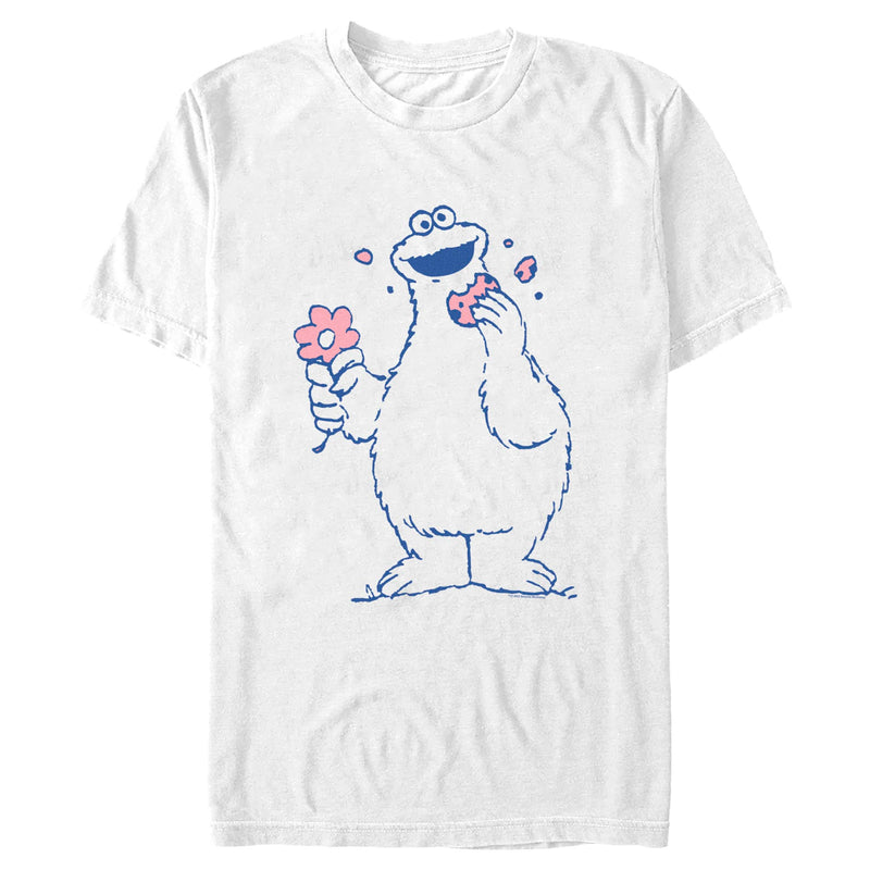 Men's Sesame Street Cookie Monster Flower T-Shirt