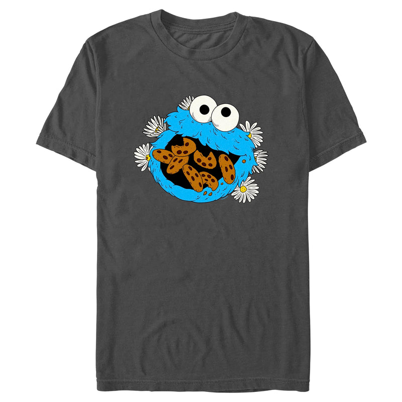 Men's Sesame Street Cookie Monster and Daisies T-Shirt