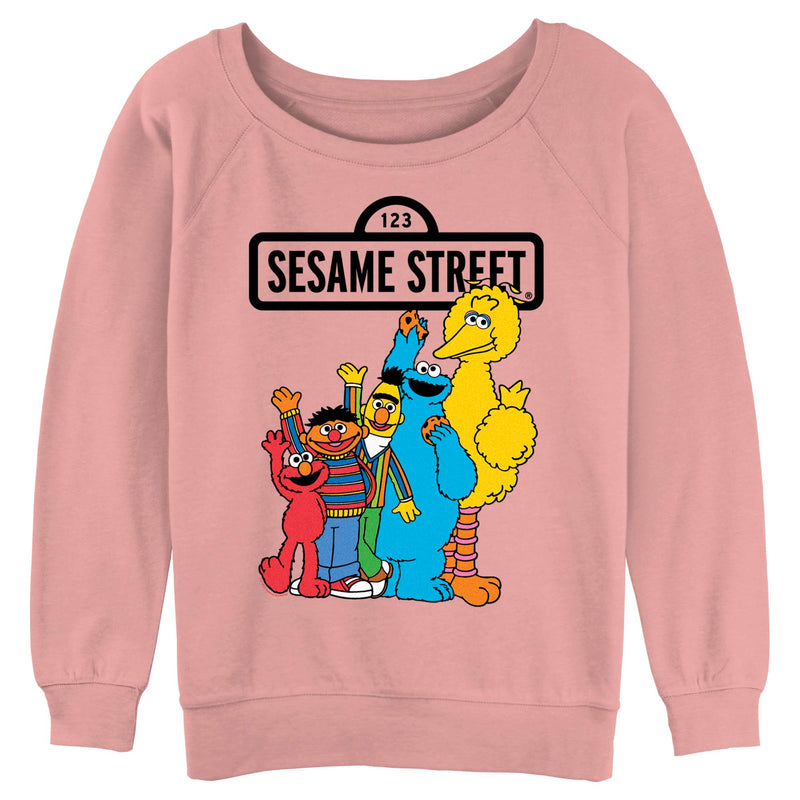 Junior's Sesame Street Friend Group Wave Sweatshirt