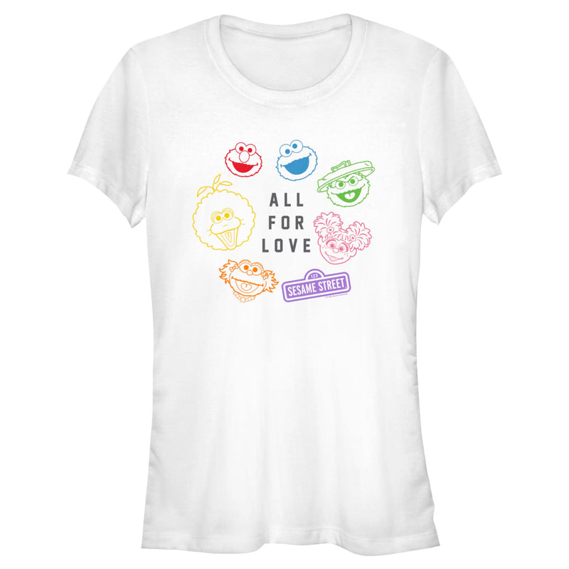 Junior's Sesame Street All for Love Characters T-Shirt