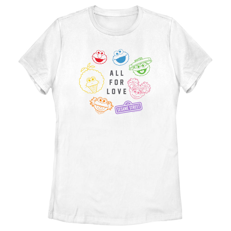 Women's Sesame Street All for Love Characters T-Shirt