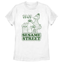 Women's Sesame Street Group Green Outline 1969 T-Shirt