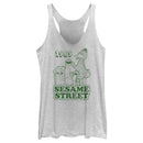 Women's Sesame Street Group Green Outline 1969 Racerback Tank Top