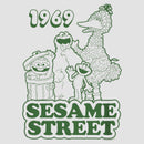 Women's Sesame Street Group Green Outline 1969 Racerback Tank Top