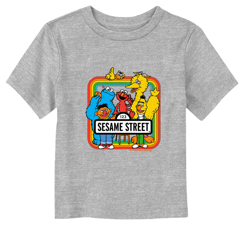 Toddler's Sesame Street Rainbow Box Friends Portrait T-Shirt