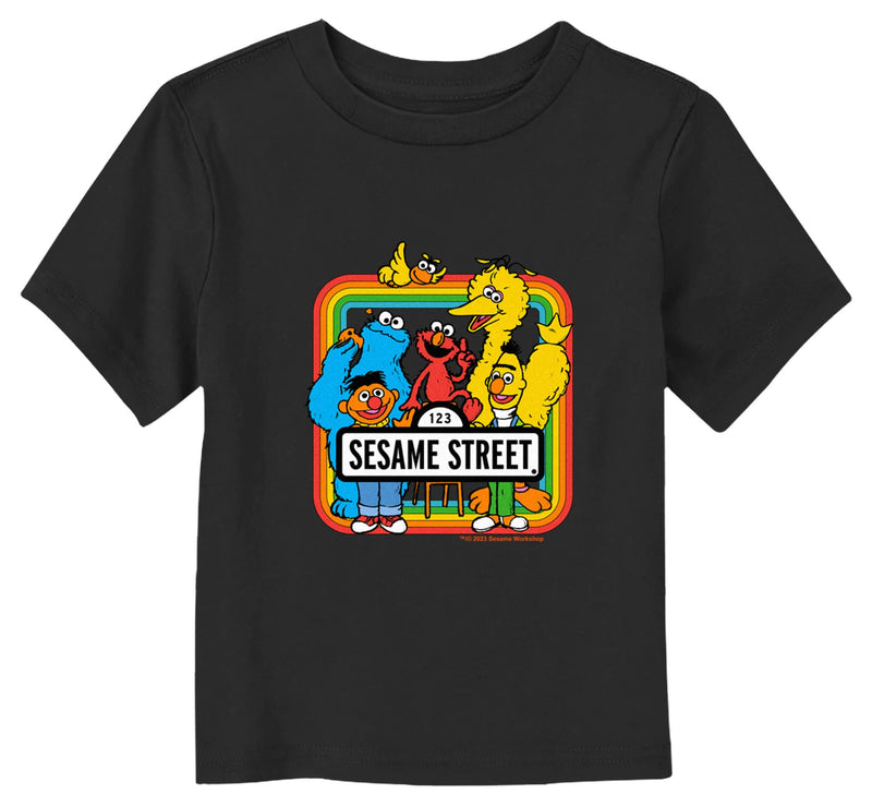 Toddler's Sesame Street Rainbow Box Friends Portrait T-Shirt