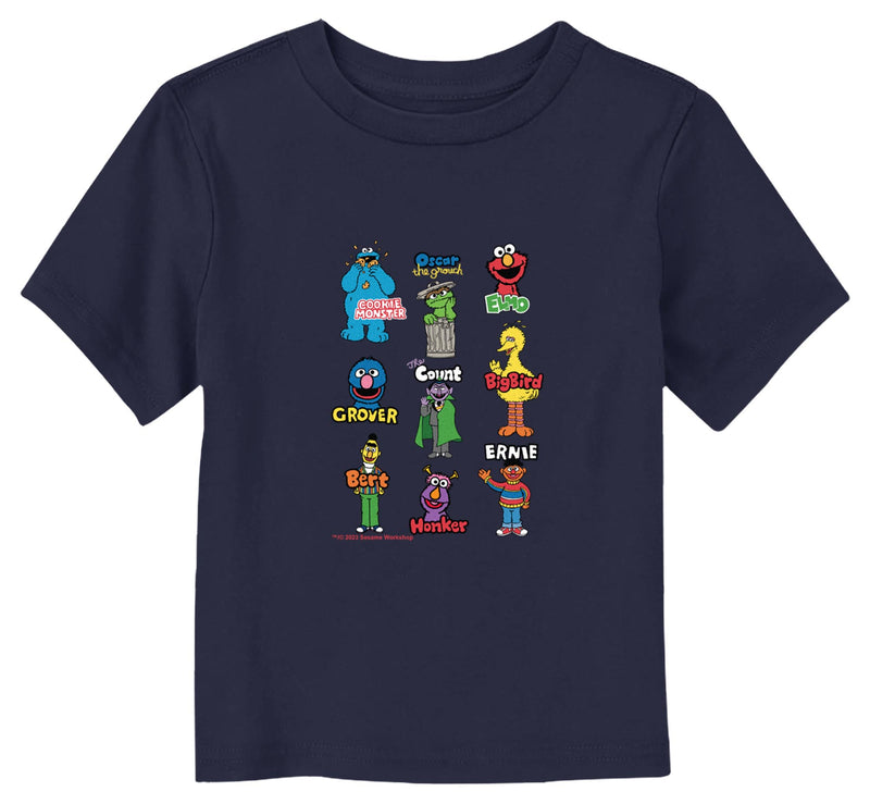 Toddler's Sesame Street Character Name Panels Introductions T-Shirt