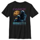 Boy's Sesame Street Cookie Monster Retro Portrait T-Shirt