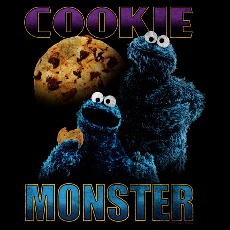 Boy's Sesame Street Cookie Monster Retro Portrait T-Shirt