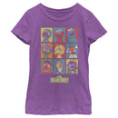 Girl's Sesame Street 9 Panel Puppet Grid T-Shirt