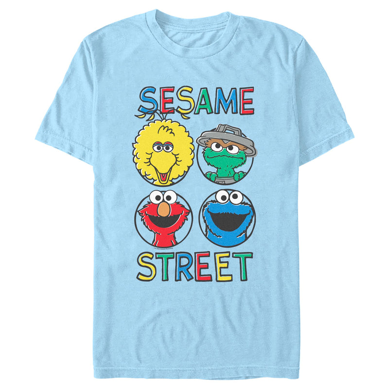 Men's Sesame Street Four Circle Grid T-Shirt