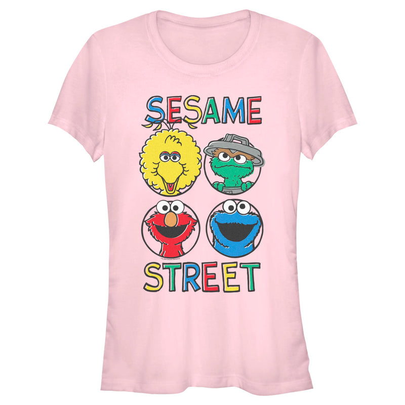 Junior's Sesame Street Four Circle Grid T-Shirt