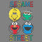 Junior's Sesame Street Four Circle Grid Cowl Neck Sweatshirt