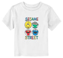 Toddler's Sesame Street Four Circle Primary Colors Grid T-Shirt