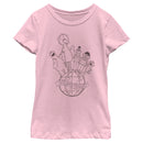 Girl's Sesame Street Globe Group Outline T-Shirt