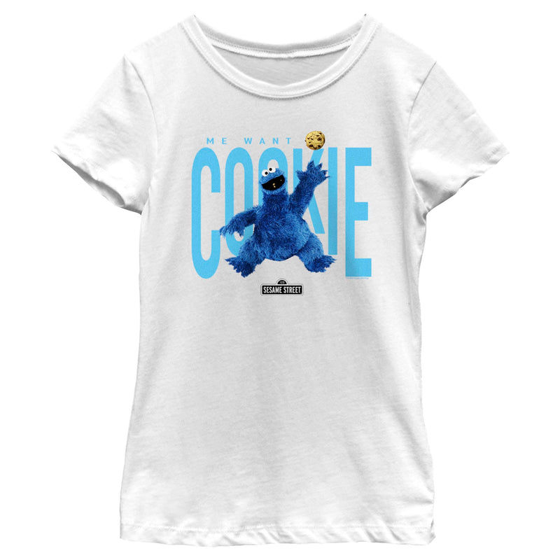 Girl's Sesame Street Me Want Cookie T-Shirt