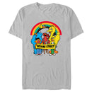 Men's Sesame Street Crew Rainbow Banner Portrait T-Shirt