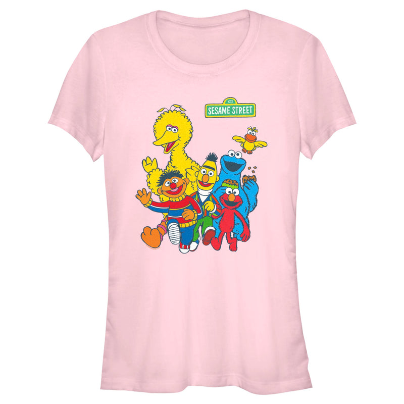 Junior's Sesame Street Main Group Shot T-Shirt