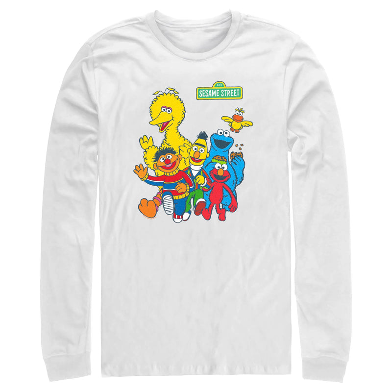 Men's Sesame Street Main Group Shot Long Sleeve Shirt