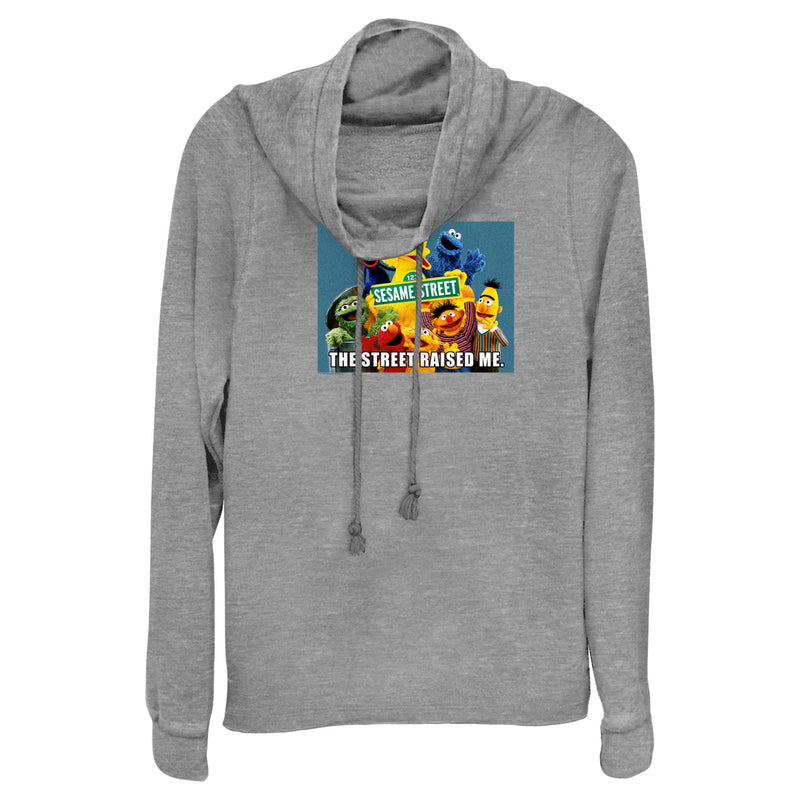 Junior's Sesame Street The Street Raised Me Cowl Neck Sweatshirt