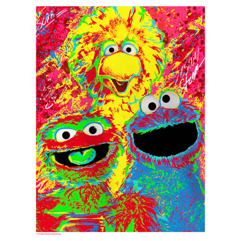 Girl's Sesame Street Trio Saturated Painting T-Shirt