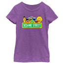 Girl's Sesame Street Sign Classic Group Portrait T-Shirt