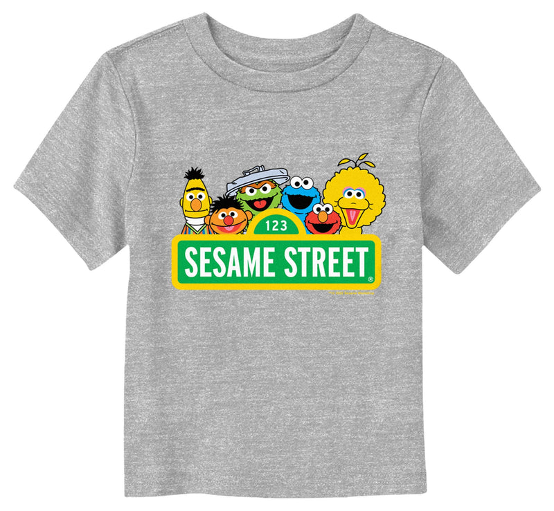 Toddler's Sesame Street Sign Classic Group Shot T-Shirt