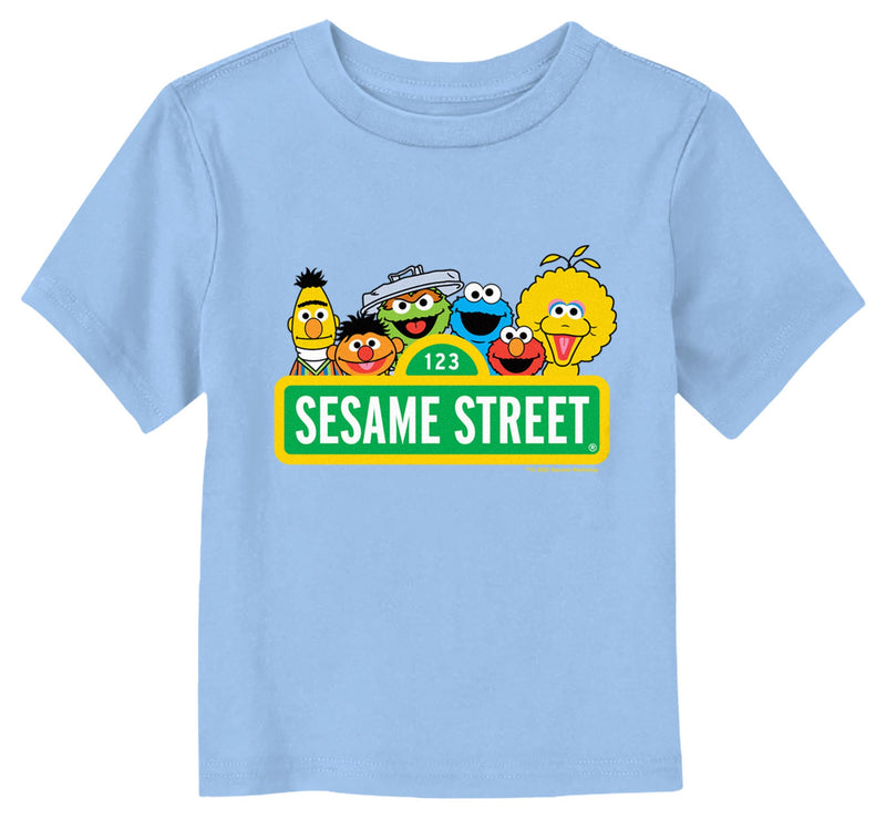 Toddler's Sesame Street Sign Classic Group Shot T-Shirt