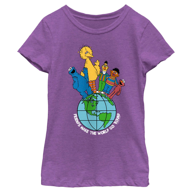 Girl's Sesame Street Friends Make the World Go Round T-Shirt