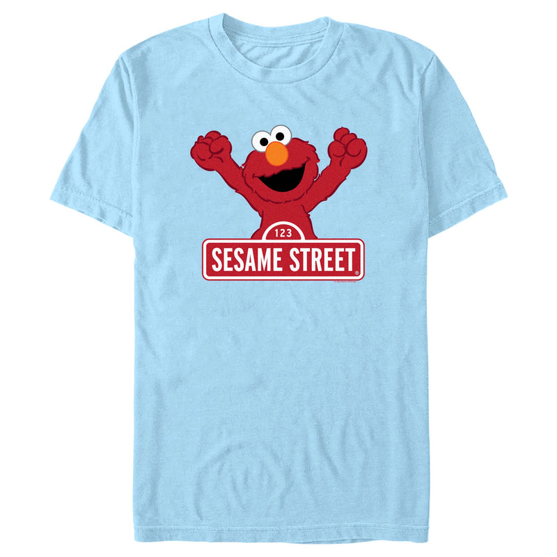 Men's Sesame Street Elmo Red Logo Sign T-Shirt