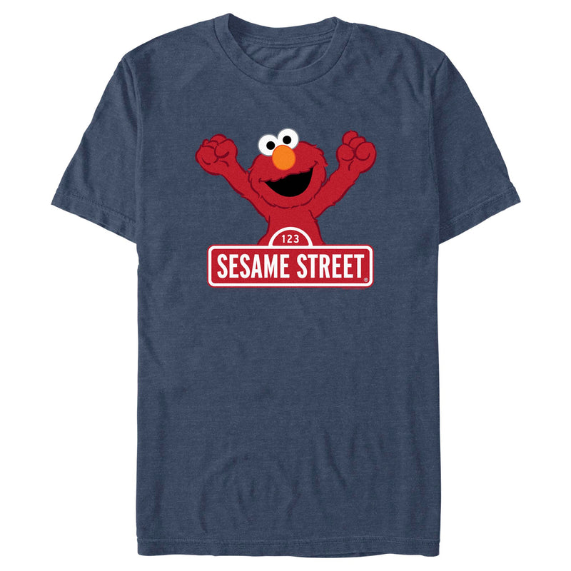 Men's Sesame Street Elmo Red Logo Sign T-Shirt