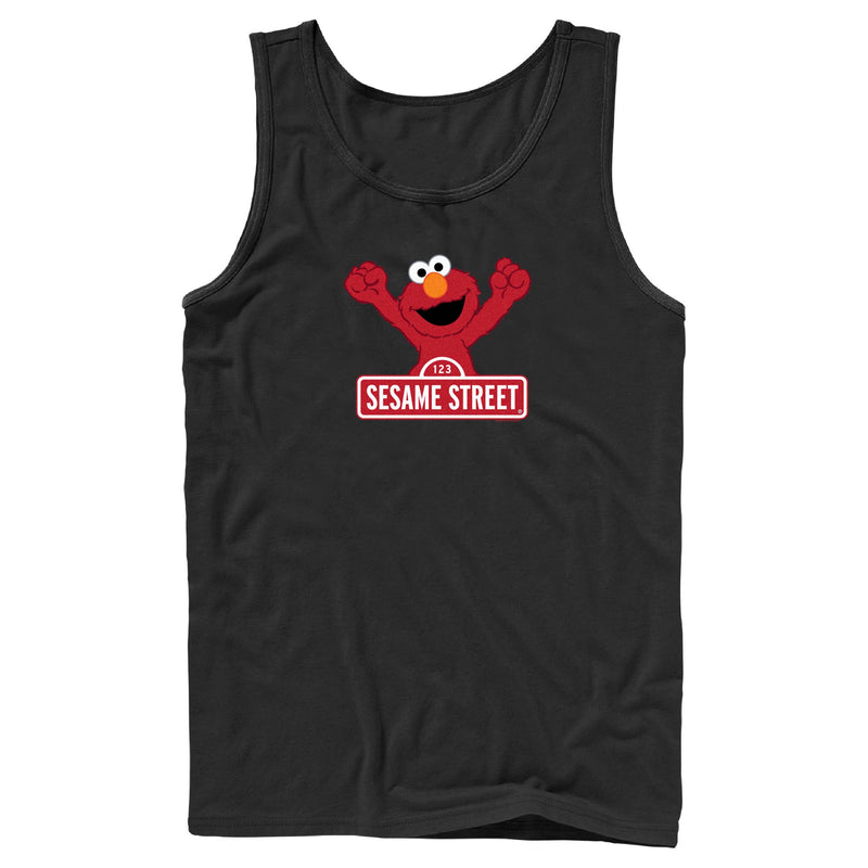 Men's Sesame Street Elmo Red Logo Sign Tank Top