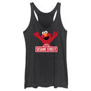 Women's Sesame Street Elmo Red Logo Sign Racerback Tank Top