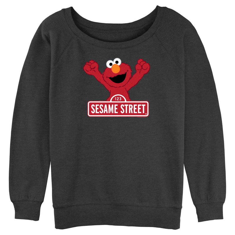 Junior's Sesame Street Elmo Red Logo Sign Sweatshirt