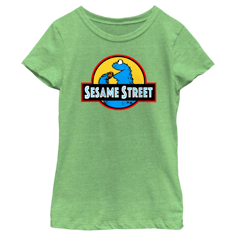 Girl's Sesame Street Cookie Jurassic Park T-Shirt