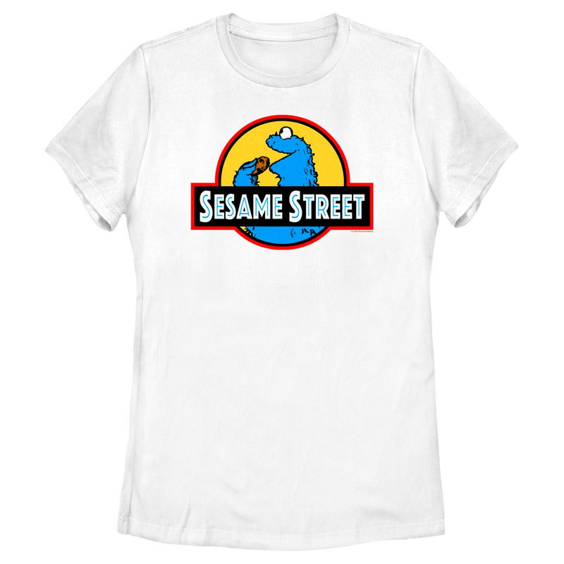 Women's Sesame Street Cookie Jurassic Park T-Shirt