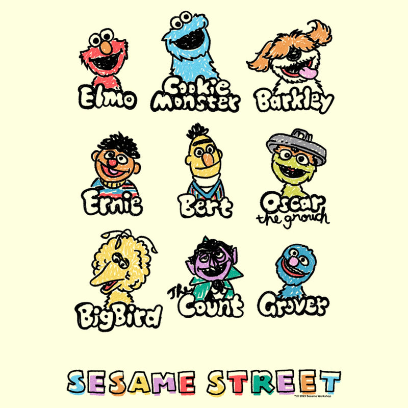 Men's Sesame Street Sketched Characters T-Shirt