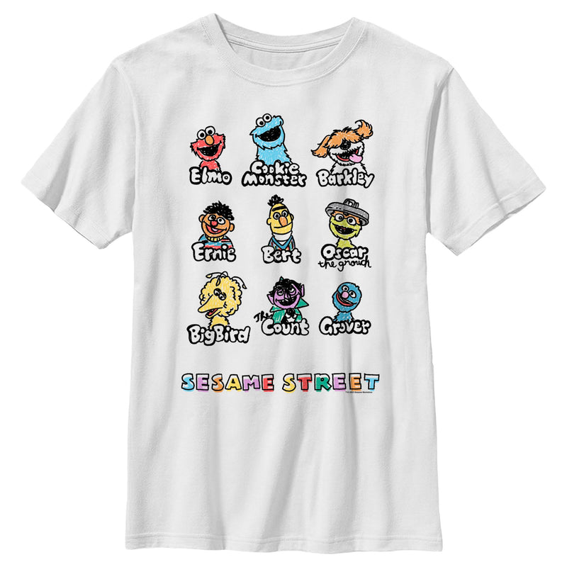 Boy's Sesame Street Sketched Characters T-Shirt