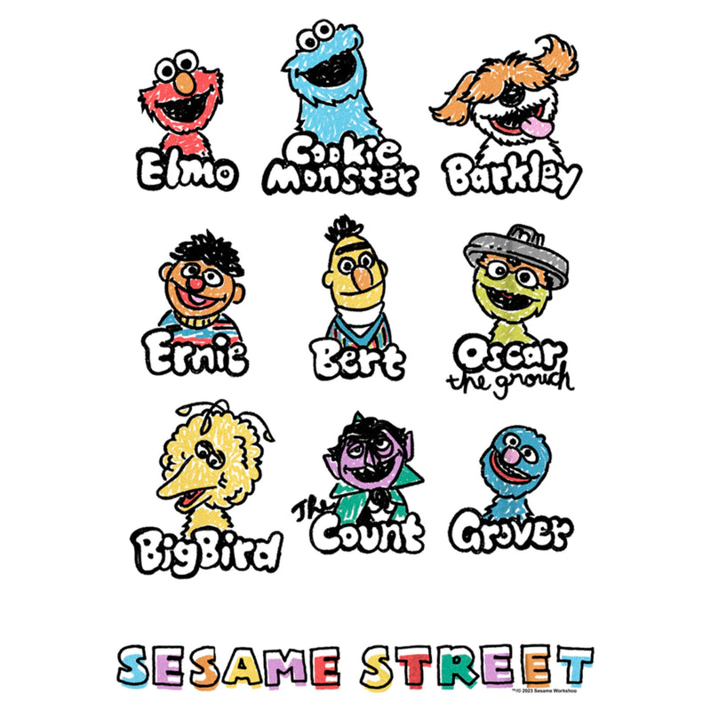 Boy's Sesame Street Sketched Characters T-Shirt