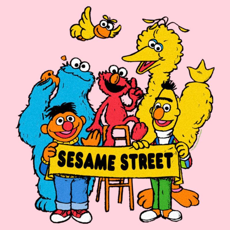 Junior's Sesame Street Crew Banner Portrait T-Shirt