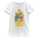 Girl's Sesame Street Graffiti Logo Group Shot T-Shirt