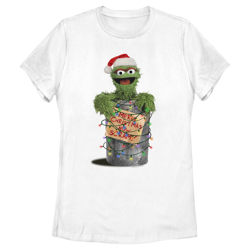 Women's Sesame Street Oscar the Grouch Merry Christmas T-Shirt