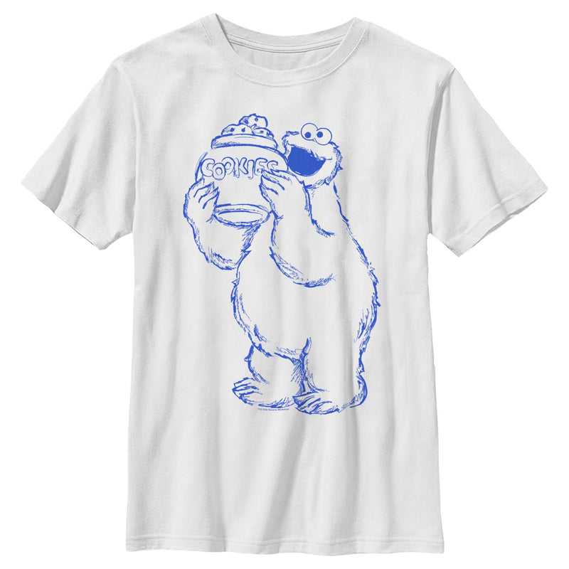 Boy's Sesame Street Cookie Monster Sketch T-Shirt