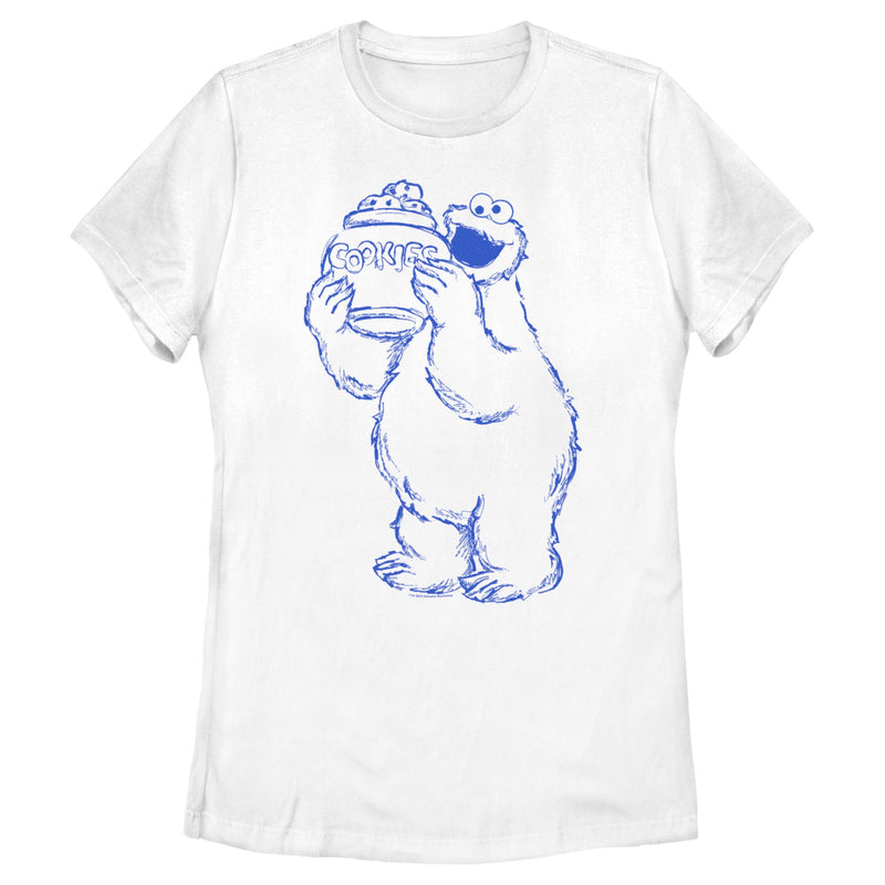 Women's Sesame Street Cookie Monster Sketch T-Shirt