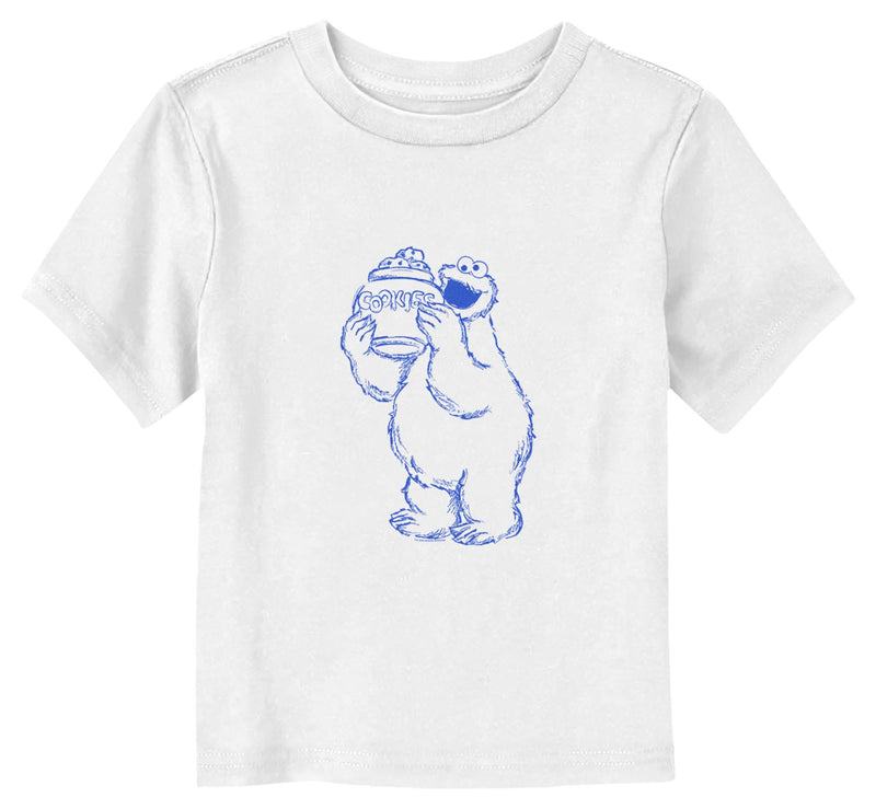 Toddler's Sesame Street Cookie Monster Blue Sketch T-Shirt